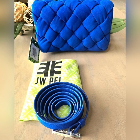 🎄JW Pei Maze Blue Vegan Leather Suede Crossbody Bag NWT - Picture 9 of 11